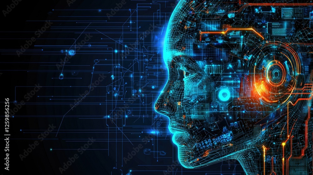 Aufkleber ai-powered customer service in india, chatbot and virtual assistant interface, copy space.