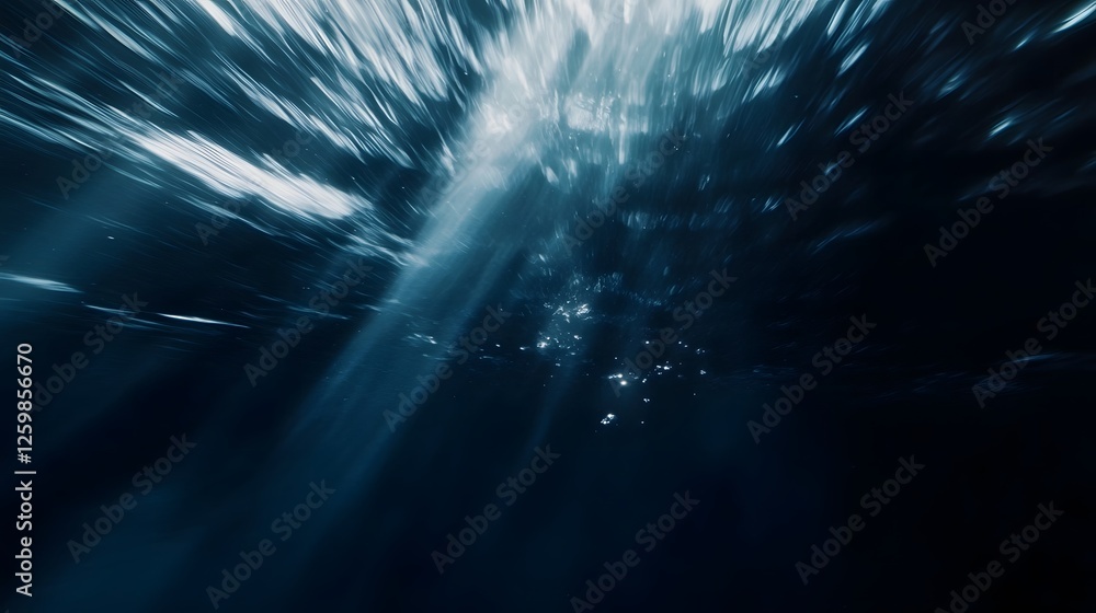 Aufkleber captivating image of powerful swirling underwater currents flowing with ethereal beams of light pier
