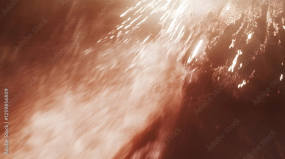 Aufkleber powerful waterfall with rushing water cascading over rocks creating dramatic splashes and foaming sp
