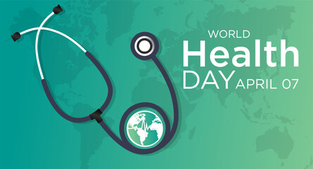 World Health Day is a global health awareness day celebrated every year on 7th April. Vector illustration design