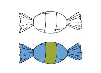 Candy vector illustration. Bonbon drawing.