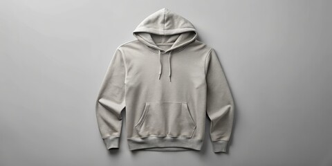 A simple, stylish light-grey hooded sweatshirt on a neutral backdrop, perfect for showcasing your branding or design