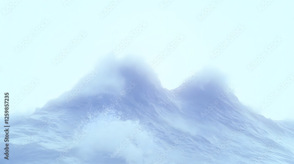 Aufkleber blurred ethereal landscape with fluid swirling waves of mist and pastel colors in digital serene tra