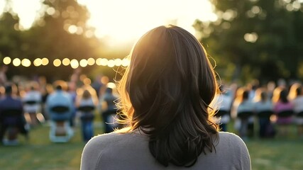 A mom being honored for her volunteer work at a community event
