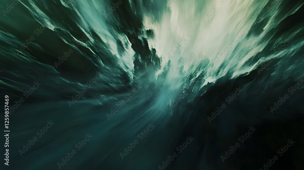 Poster mesmerizing swirling vortex of cosmic energy and powerful movement in a vibrant palette of turquoise