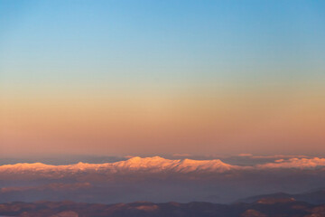 sunset in the mountains