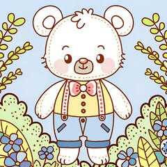 Fototapeta premium a digital illustration of a bear 