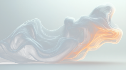 a white and orange abstract design