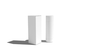 Lip balm container tubes with twist bottom and top cap mockup.