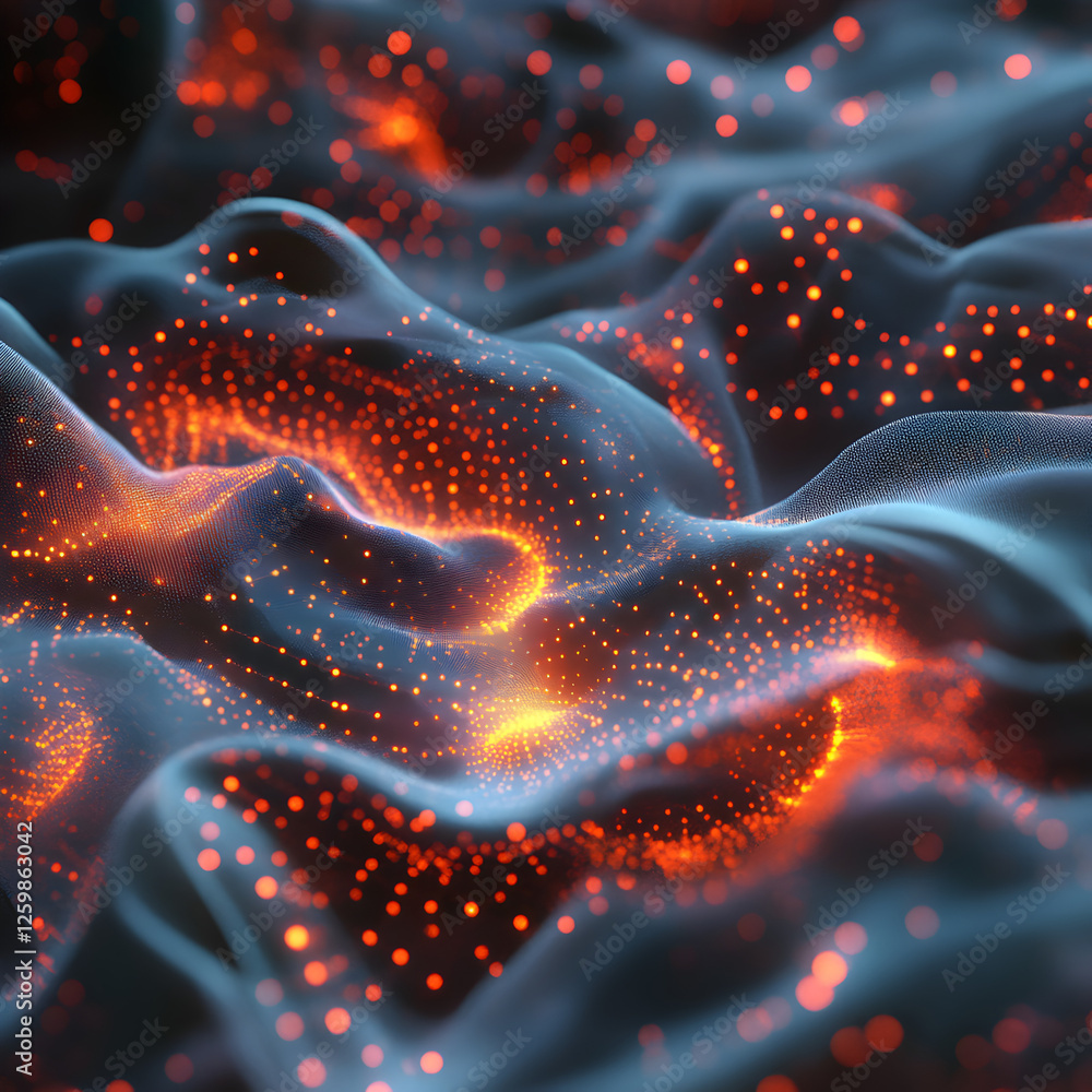 Poster abstract glowing energy field: a mesmerizing abstract image showcasing a dynamic energy field with g
