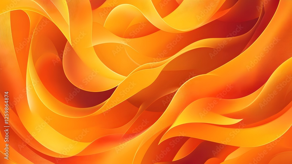 Poster abstract orange waves form a fluid and dynamic composition