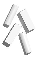 Lip balm container tubes with twist bottom and top cap mockup.