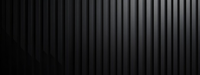 Black background with vertical stripes for design. Banner template with white space in the center for text. Suitable for minimalist abstract wallpaper and contemporary digital design.