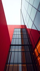 Architectural Marvel: Red and Glass Facades