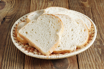 Bread in wicker plate