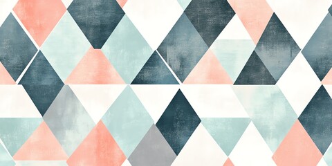 ntricate geometric triangle pattern in pastel blues, whites, and grays, offering a modern, playful aesthetic ideal for wallpaper or textiles.