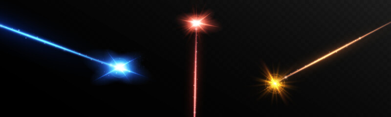 Abstract red laser beam. Isolated on a transparent black background.