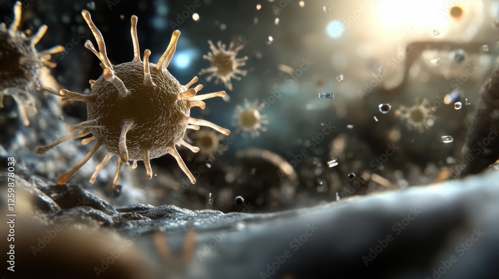 Poster bacterium thriving in chaotic environment with dynamic interactions and light reflections