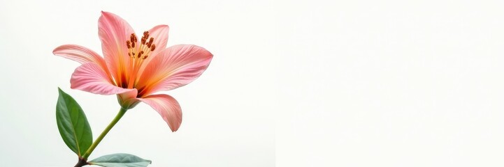 Fototapeta premium Single, large showy flower on white background, garden, speciosa, lagerstroemia