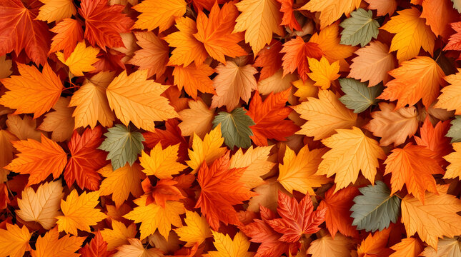 Autum Leaves Background Pattern. Rich Colors.