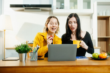 Teamwork and creativity with young adults collaborating on laptops and tablets in a cozy workspace.