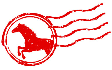 走る馬、2026年の午年年賀状に使えるスタンプ