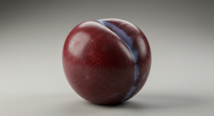Obraz premium Capture a macro shot of a fresh plum, highlighting its smooth skin, deep purple or red color, and natural texture