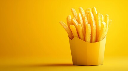 Illustration of delicious fries for culinary purposes, emphasizing crisp texture and golden color in a simple yet inviting design. Comic book style.