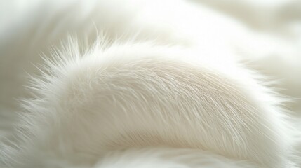 A delightful close-up of a cute white rabbit tail, featuring its soft, fluffy texture