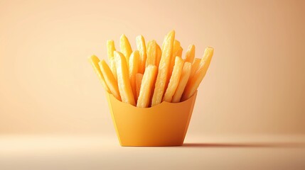 Illustrated fries for food-related projects, offering a detailed and playful depiction of crispy fries for menus or food marketing. Book illustration style.