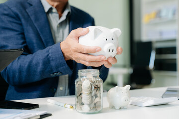 Save smart! Explore financial planning with coins, piggy banks, and digital tools. Perfect for savings, banking,