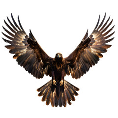 Fototapeta premium isolated eagle in flight white background 