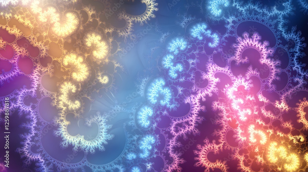 Aufkleber a vibrant and colorful abstract fractal design with swirling patterns