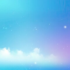 Fototapeta premium Aesthetic clear blue sky. Summer season blue pastel vertical vector banner. Blurred sky gradient background.