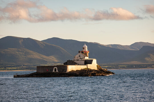 Evening Light at the Fenit Lighthouse , Little Samphire Island, Kerry, Ireland 