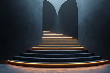 Naklejka premium Abstract Gradient Dark Gray Background with Soft Light for Product Display, Featuring Minimalist Design and High-Resolution Detail