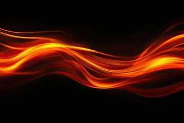Red and fiery orange bokeh on black background, side abstract background, modern abstract background.