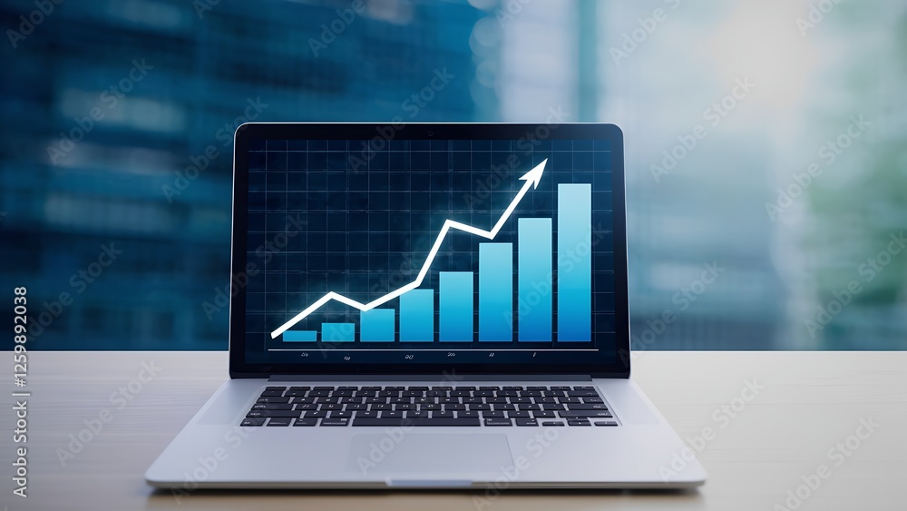 Aufkleber business growth insights digital workspace infographic technology environment analytical view data v