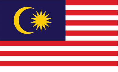 Malaysia Flag vector design and illustration , National flag of Malaysia
