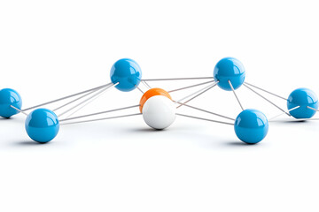 Obraz premium Abstract 3D spheres connected by lines, technology, networking