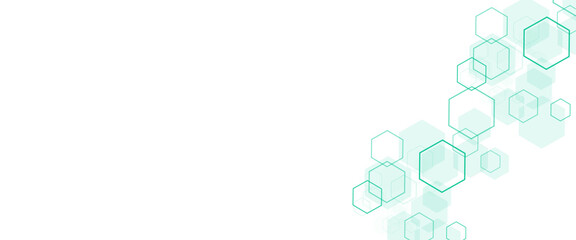 Vector hexagons pattern. Geometric abstract background with simple hexagonal elements. Medical, technology or science desig