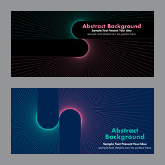 Vector abstract gradient background radial line patterns, curve and converge towards a central point. Both covers emphasize modern minimalist aesthetics with color lines and geometric shapes.