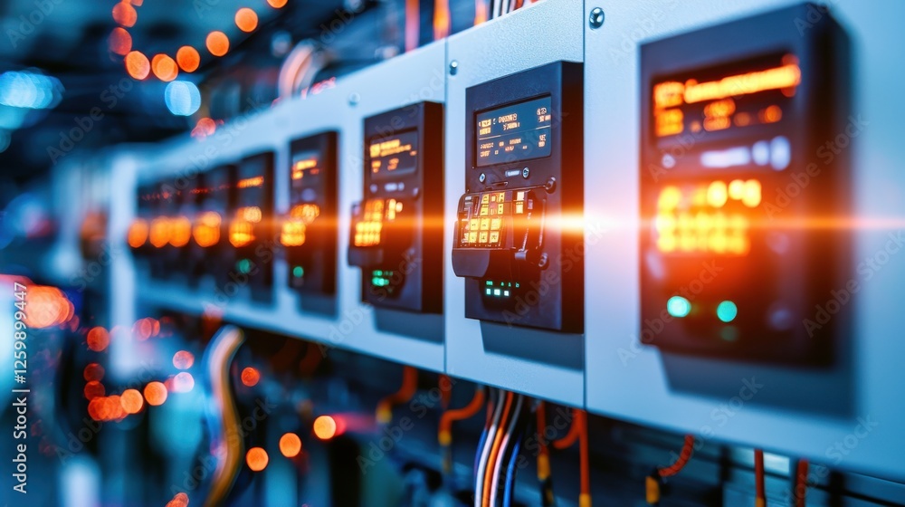 Poster rows of networked server racks in a modern data center