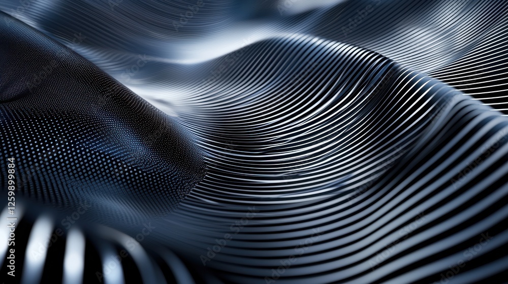 Poster mesmerizing monochrome curves and undulating patterns of digital art