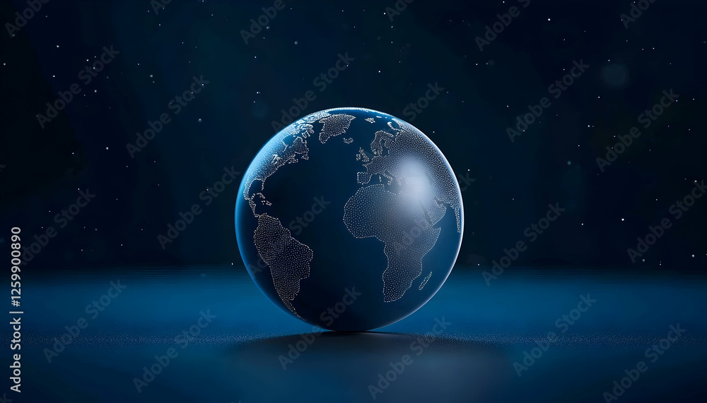 Aufkleber globe rotating, background sparkling. global connection depiction use