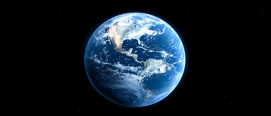Obraz premium Earth, space, clouds, America, ocean, globe
