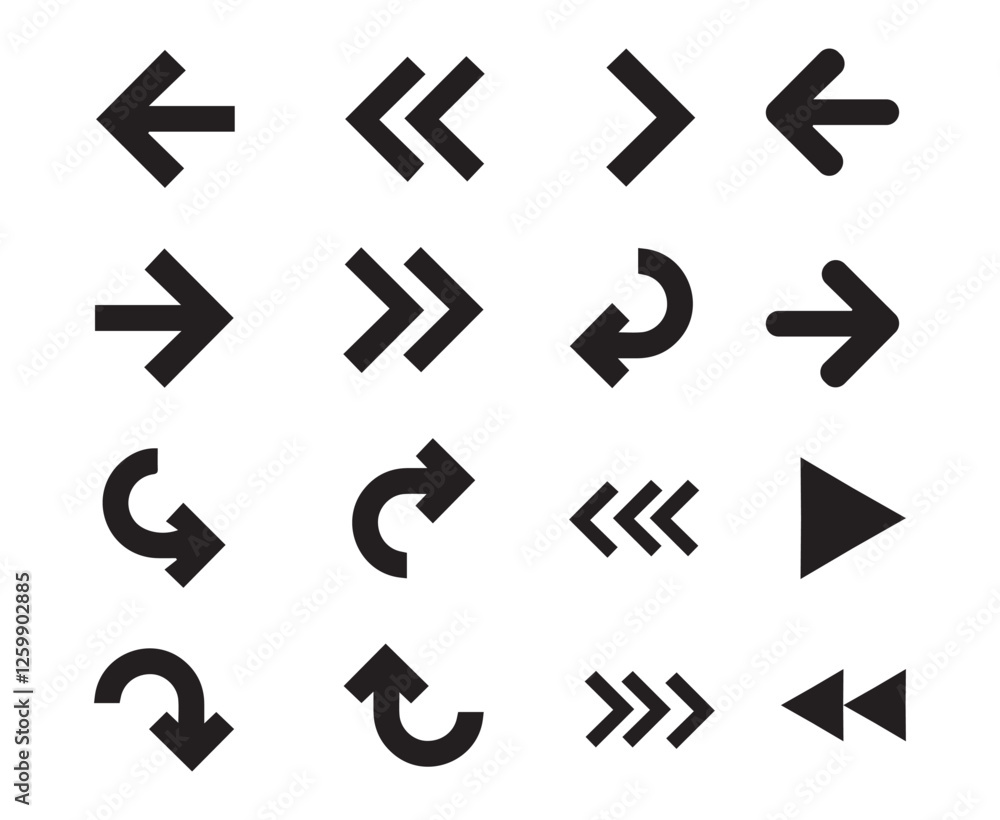 Poster arrows big black set icons. arrow icon. arrow vector collection. arrow. cursor. modern simple arrows