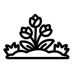 tulips Line Icon