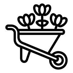 wheelbarrow Line Icon