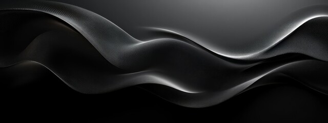 Fototapeta premium Contemporary black background with abstract elements for design, featuring white space in the center for text. Ideal for modern banners and abstract wallpapers.